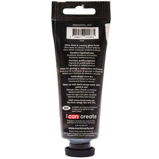 Mont Marte Dimension Acrylic Paint 75ml Tube - Titanium White PMDA0001