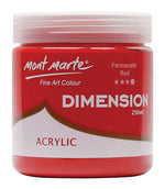 Mont Marte Dimension Acrylic Paint 250ml Pot - Permanent Red PMDA2511