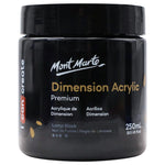 Mont Marte Dimension Acrylic Paint 250ml Pot - Lamp Black PMDA2541