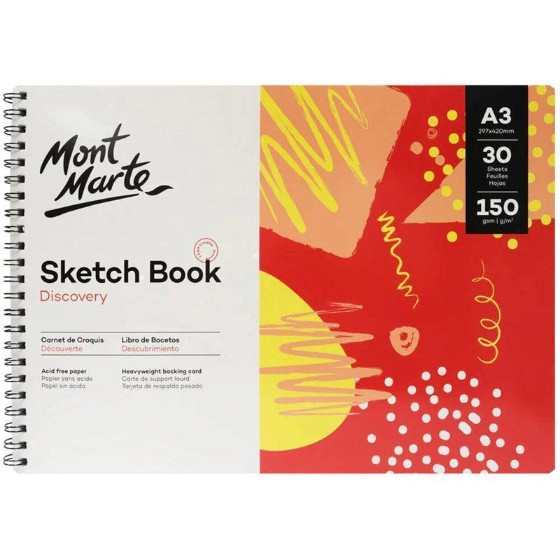 Mont Marte Discovery Sketch Book Spiral Bound A3 150gsm 30 Sheet - MSB0118