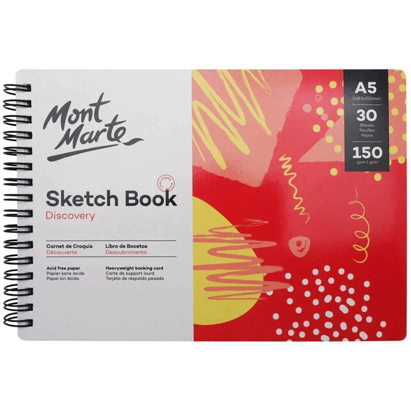 Mont Marte Discovery Sketch Book Spiral Bound A5 150gsm 30 Sheet - MSB0120