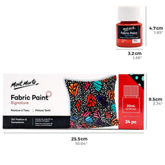 Mont Marte Signature Fabric Paint Set - 24pc x 20ml PMHS0081