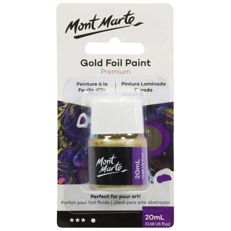 Mont Marte Foil Paint 20ml Bottle - Gold - PMPP2002