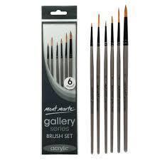 Mont Marte Gallery Series Paint Brush Set BMHS0008 - Acrylic 6pc