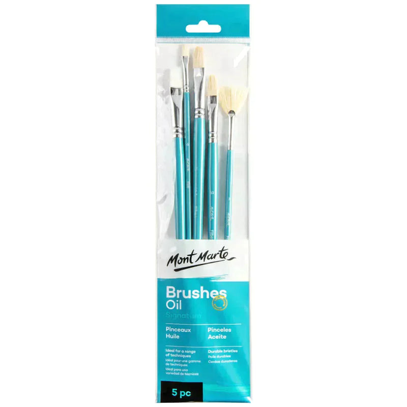 Mont Marte Gallery Series Paint Brush Set - Oil 5pc