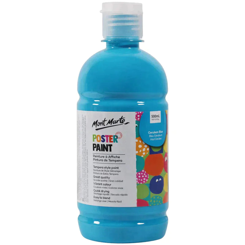 Mont Marte Kids - Poster Paint 500ml MPST0004- Cerulean Blue