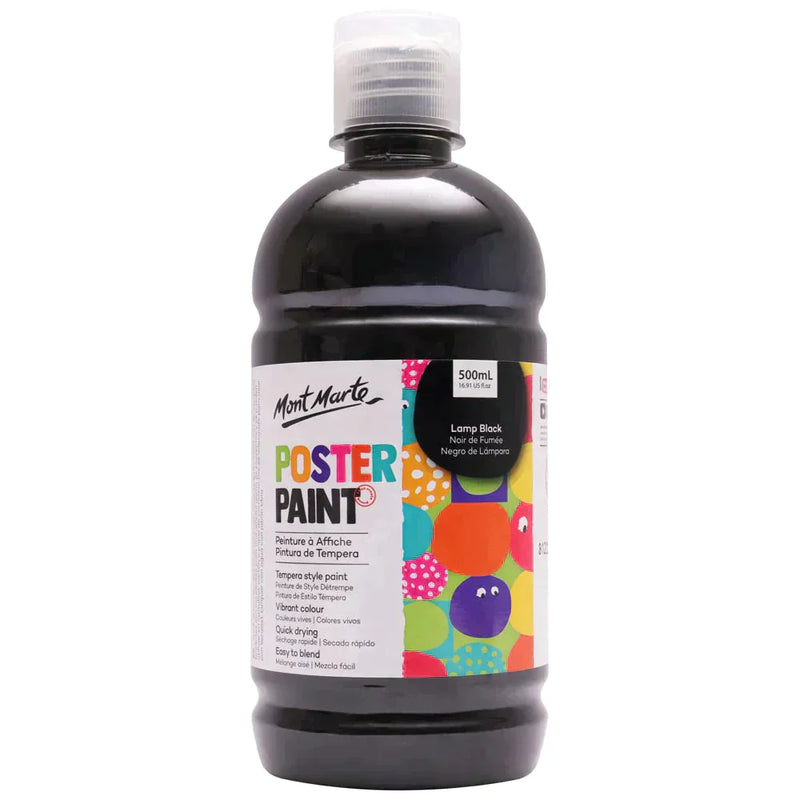 Mont Marte Kids - Poster Paint 500ml MPST0006- Lamp Black