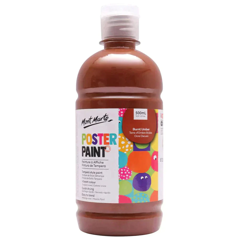 Mont Marte Kids - Poster Paint 500ml MPST0009- Burnt Umber