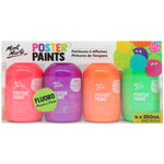 Mont Marte Kids - Poster Paint Set 4pc MPST4002- Fluoro