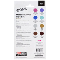 Mont Marte Metallic Acrylic Paint Intro Set 8pc x 18ml - PMMT8181