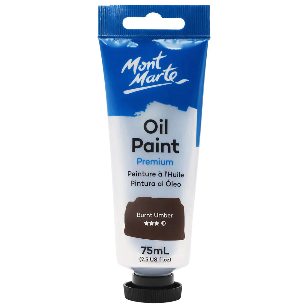 Mont Marte Oil Paint 75ml Tube - Burnt Umber MPO7539