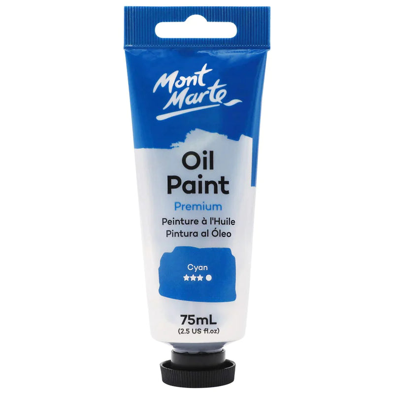 Mont Marte Oil Paint 75ml Tube - Cyan MPO7523