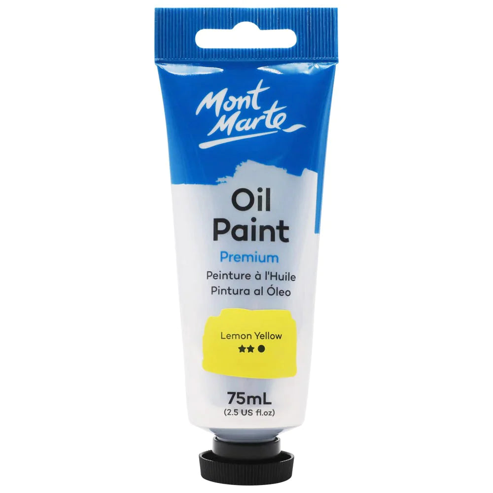 Mont Marte Oil Paint 75ml Tube - Lemon Yellow MPO7503