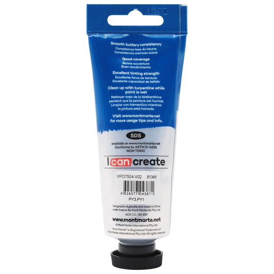 Mont Marte Oil Paint 75ml Tube - Medium Yellow MPO7504
