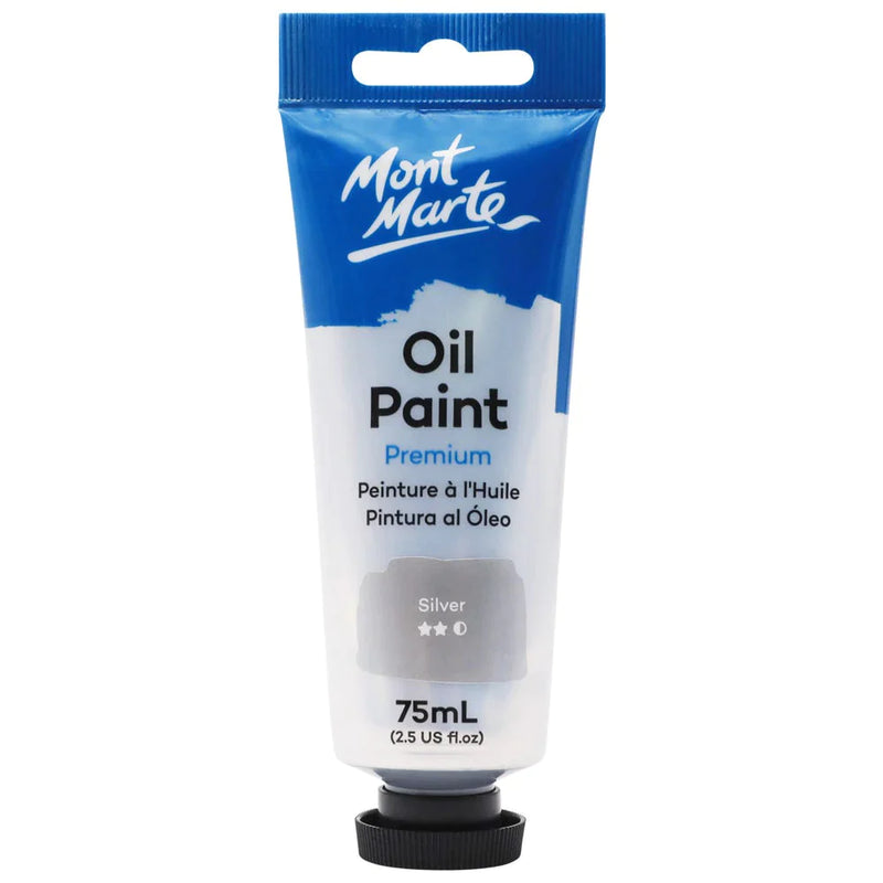 Mont Marte Oil Paint 75ml Tube - Silver MPO7545