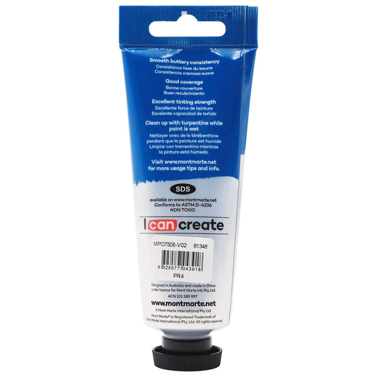 Mont Marte Oil Paint 75ml Tube - Vermilion MPO7508