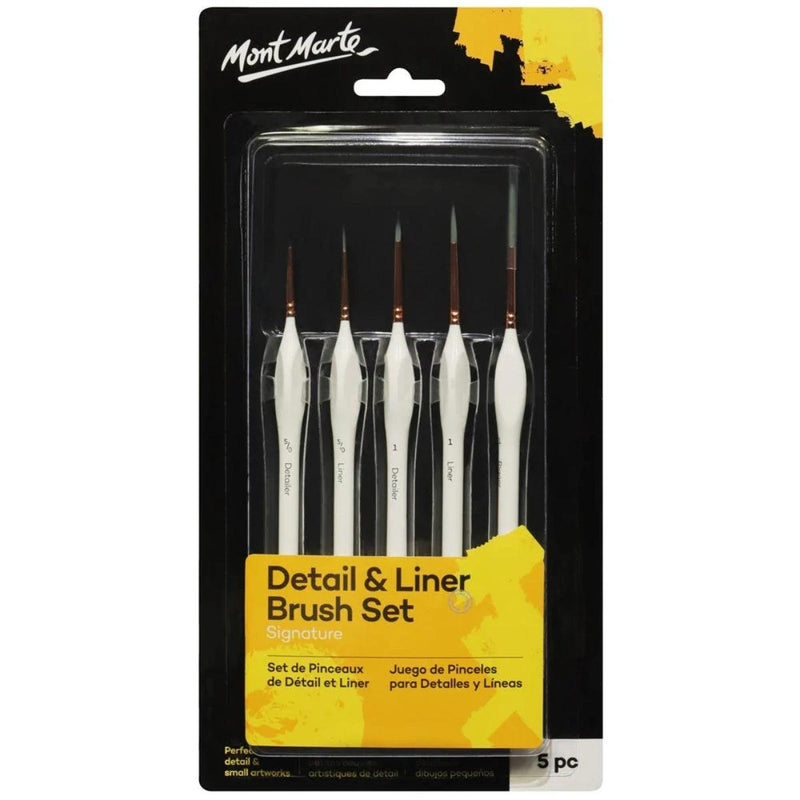 Mont Marte Paint Brush Set - Detail / Liner 5pc - BMHS0034