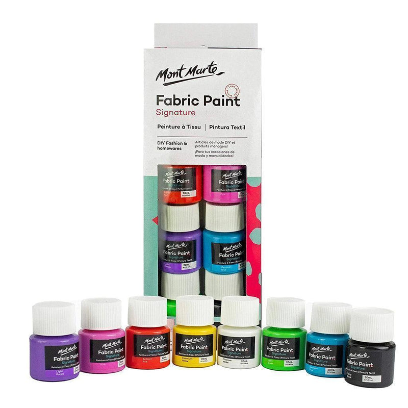 Mont Marte Paint Set - Fabric Paint 8pc x 20ml - PMHS0022