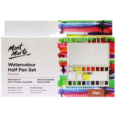 Mont Marte Paint Set - Watercolour Half Pan Set Premium 22pc - PMHS0035