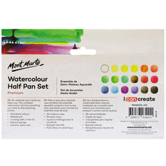 Mont Marte Paint Set - Watercolour Half Pan Set Premium 22pc - PMHS0035