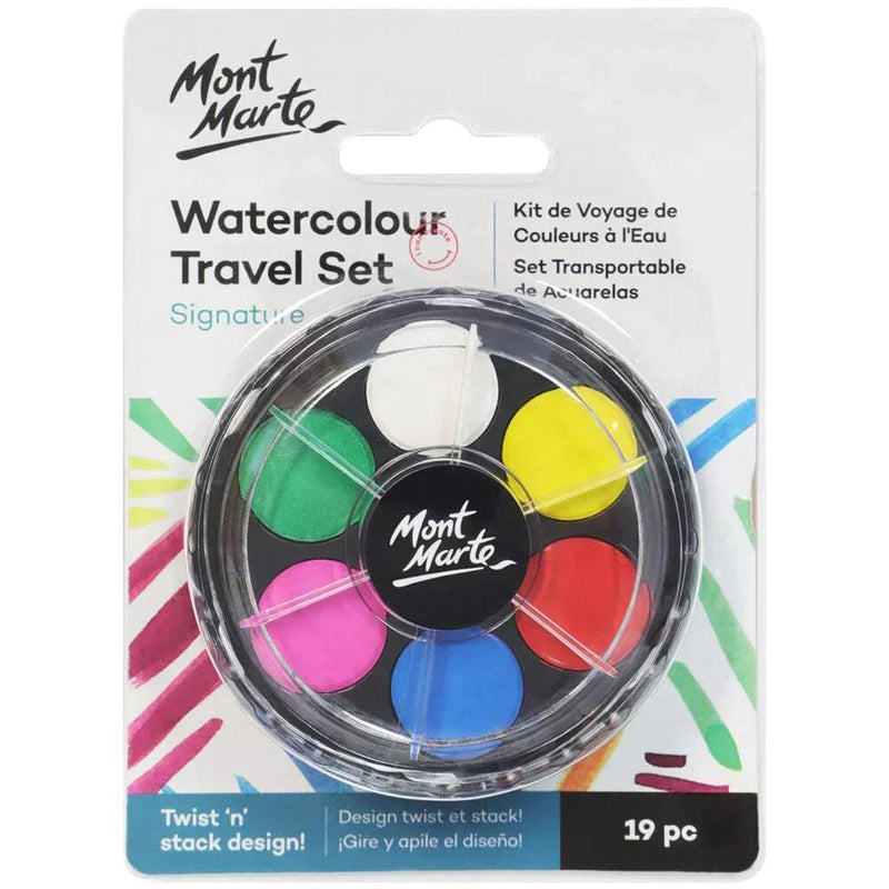 Mont Marte Paint Set - Watercolour Travel Disc 18pc - PMHS0020