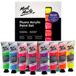 Mont Marte Premium Paint Set - Fluoro Acrylic Paint 8pc x 36ml - PMFL8361