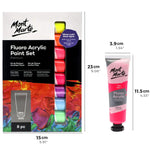Mont Marte Premium Paint Set - Fluoro Acrylic Paint 8pc x 36ml - PMFL8361