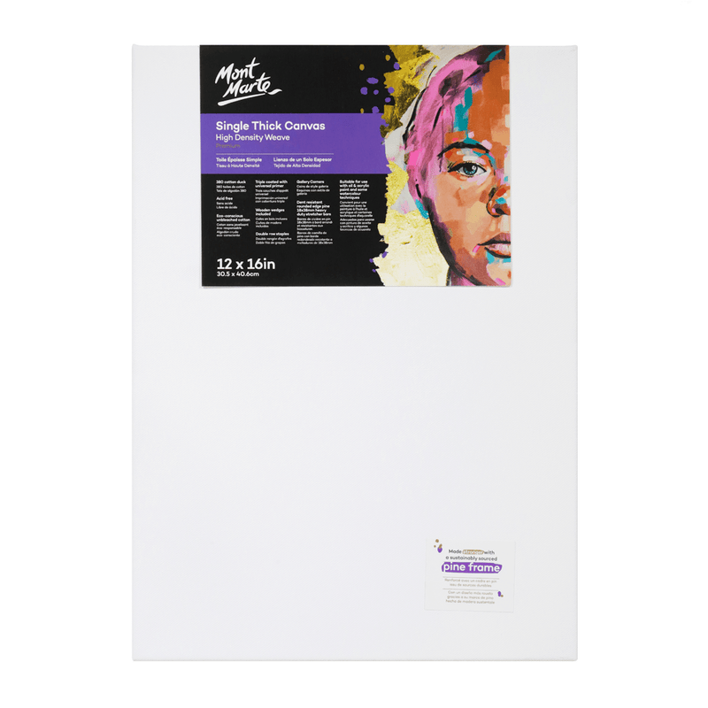 Mont Marte Premium Series Canvas Single Thick 12" x 16" - 30.5 x 40.6cm - 25125104