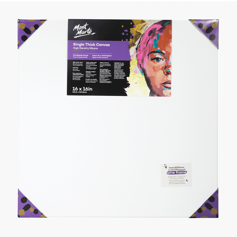 Mont Marte Premium Series Canvas Single Thick 16" x 16" - 40.6 x 40.6cm - 25125106