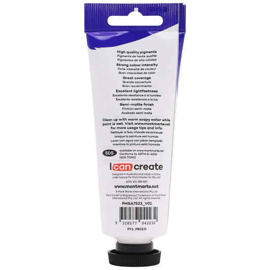 Mont Marte Satin Acrylic Paint 75ml Tube - Medium Green - PMSA7523