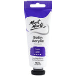 Mont Marte Satin Acrylic Paint 75ml Tube - Purple - PMSA7513