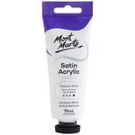 Mont Marte Satin Acrylic Paint 75ml Tube - Titanium White - PMSA7501