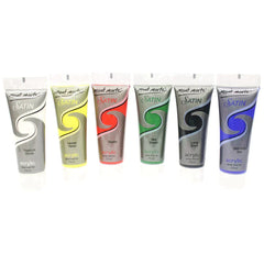 Mont Marte Satin Acrylic Paint Set - Primary Colours 6pc x 75ml - PMSS0001