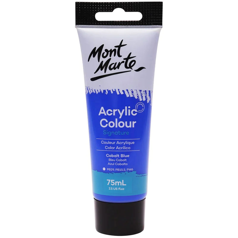 Mont Marte Signature Acrylic Paint 75ml Tube - Cobalt Blue - MSCH7519 Baqer Mohebi