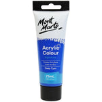 Mont Marte Signature Acrylic Paint 75ml Tube - Deep Cyan Blue - MSCH7518