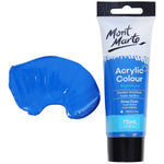 Mont Marte Signature Acrylic Paint 75ml Tube - Deep Cyan Blue - MSCH7518