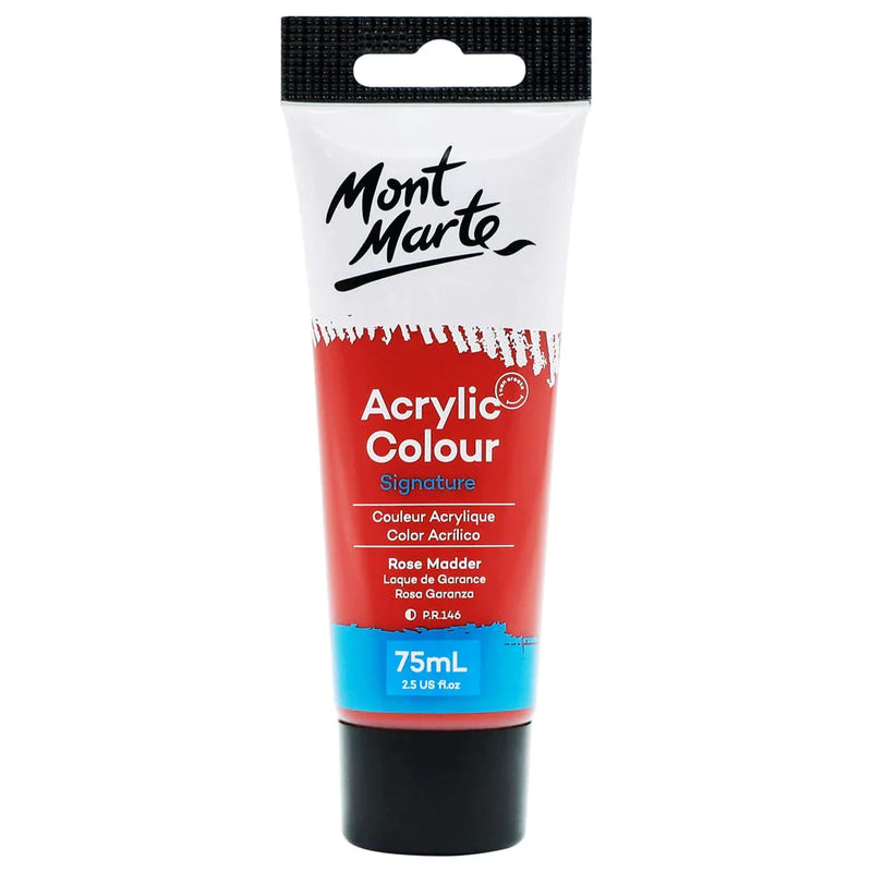 Mont Marte Signature Acrylic Paint 75ml Tube - Rose Madder - MSCH7535