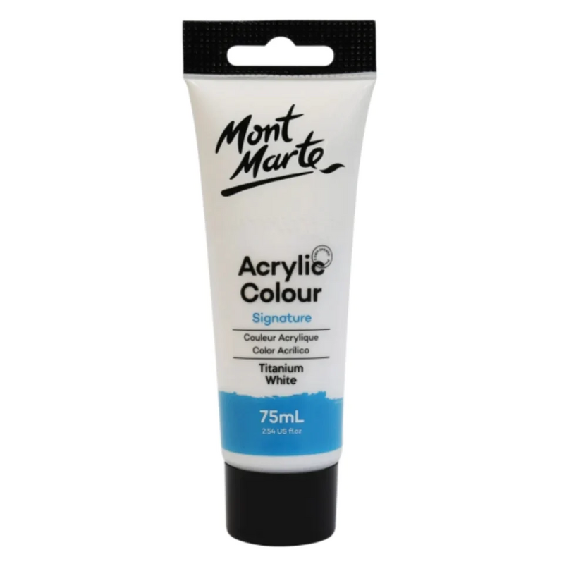 Mont Marte Signature Acrylic Paint 75ml Tube - Titanium White - MSCH7501