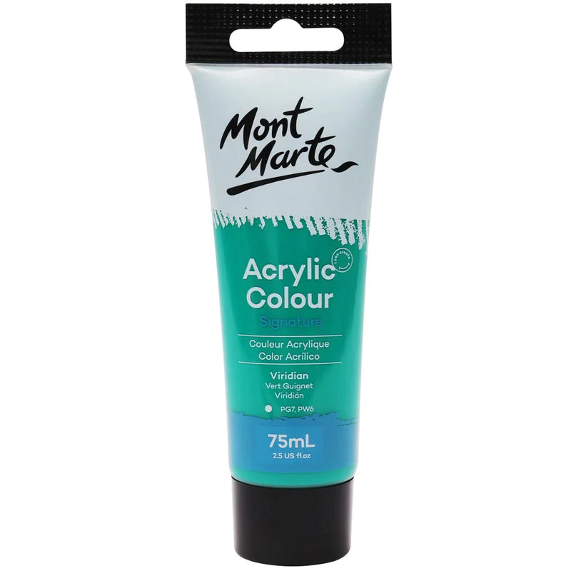 Mont Marte Signature Acrylic Paint 75ml Tube - Viridian - MSCH7525