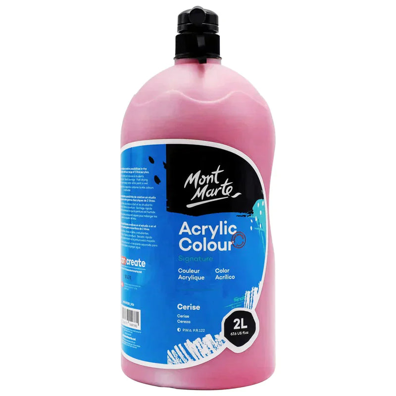 Mont Marte Signature Acrylic Paint Pump Bottle 2L - Cerise MSCH2228