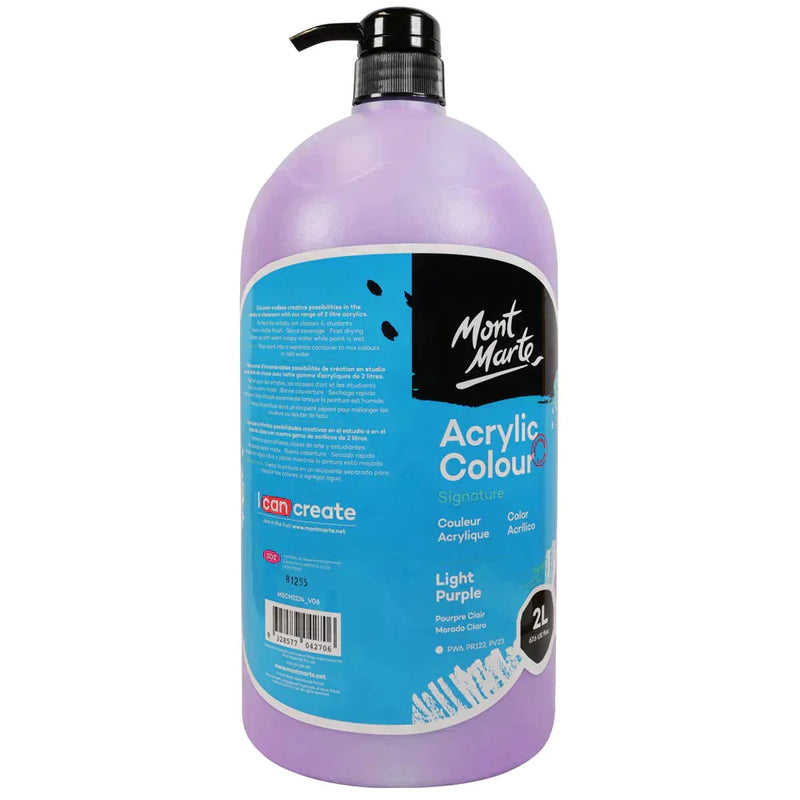 Mont Marte Signature Acrylic Paint Pump Bottle 2L - Light Purple MSCH2224