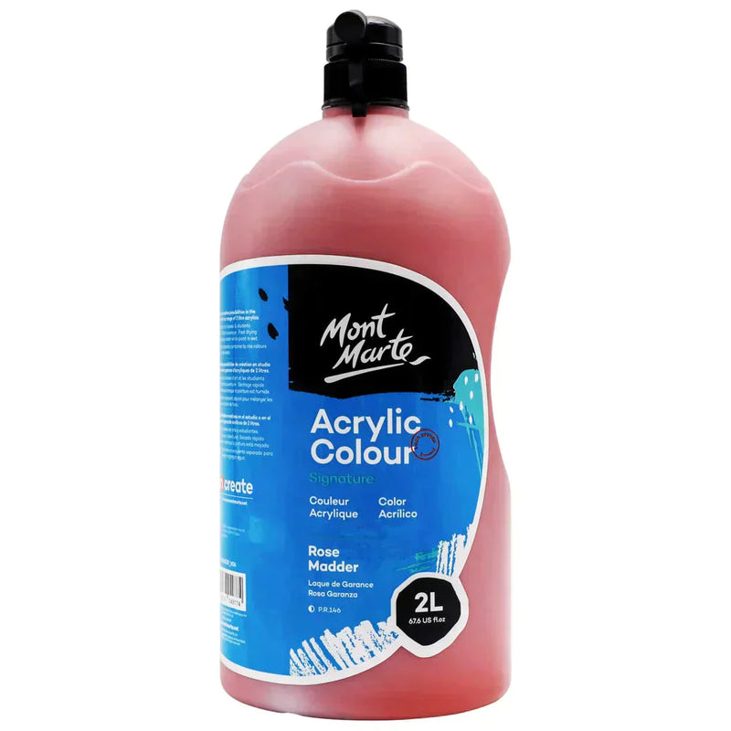 Mont Marte Signature Acrylic Paint Pump Bottle 2L - Rose Madder MSCH2227