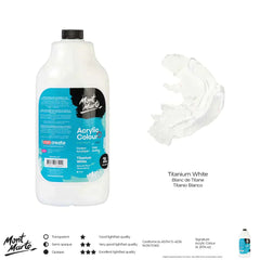Mont Marte Signature Acrylic Paint Pump Bottle 2L - Titanium White MSCH2201