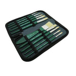 Mont Marte Signature Paint Brush Set BMHS0031- Oil Hog Bristle In Wallet 11pc