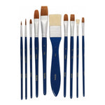 Mont Marte Signature Paint Brush Set BMHS0037 - Gouache Mixed Bristle In Wallet 11pc