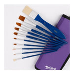 Mont Marte Signature Paint Brush Set BMHS0037 - Gouache Mixed Bristle In Wallet 11pc