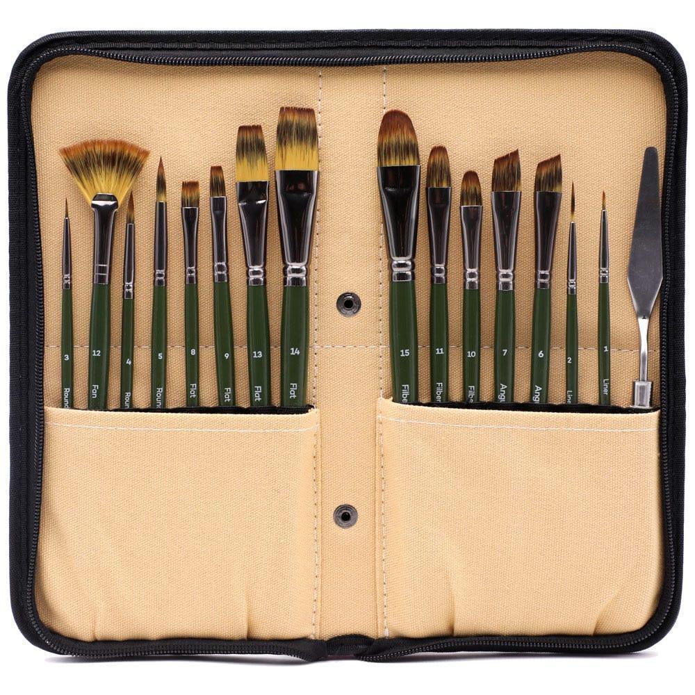 Detail Liner Brush Set 5pce Mont Marte Taklon Brushes Painting Art Craft  Artist