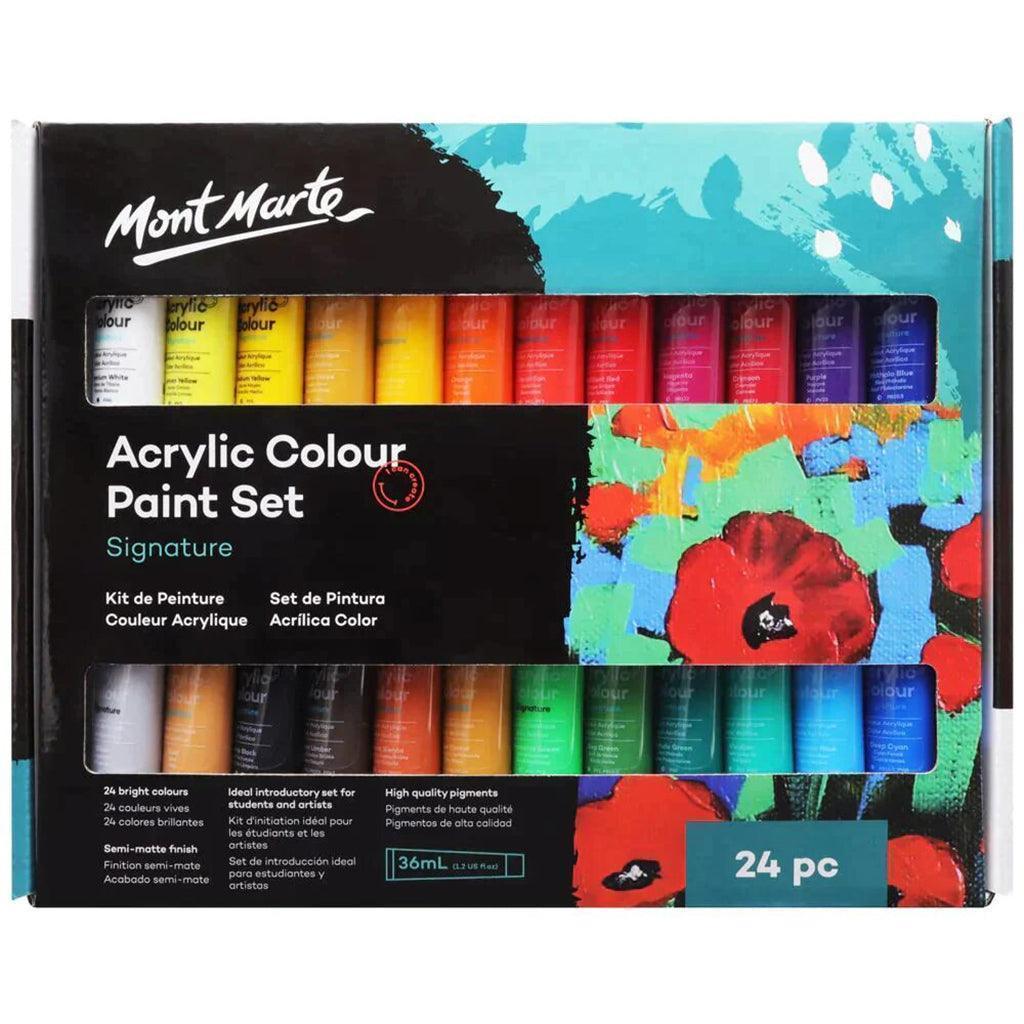 Mont Marte Signature Paint Set - Acrylic Paint 24pc x 36ml - MSCH2436