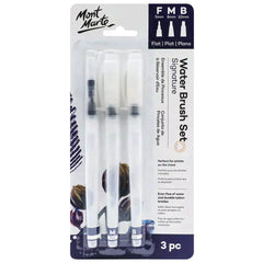 Mont Marte Signature Waterbrush Set BMHS0045- Flat Fine/ Medium/ Broad 3pc