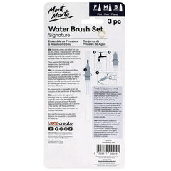 Mont Marte Signature Waterbrush Set BMHS0045- Flat Fine/ Medium/ Broad 3pc